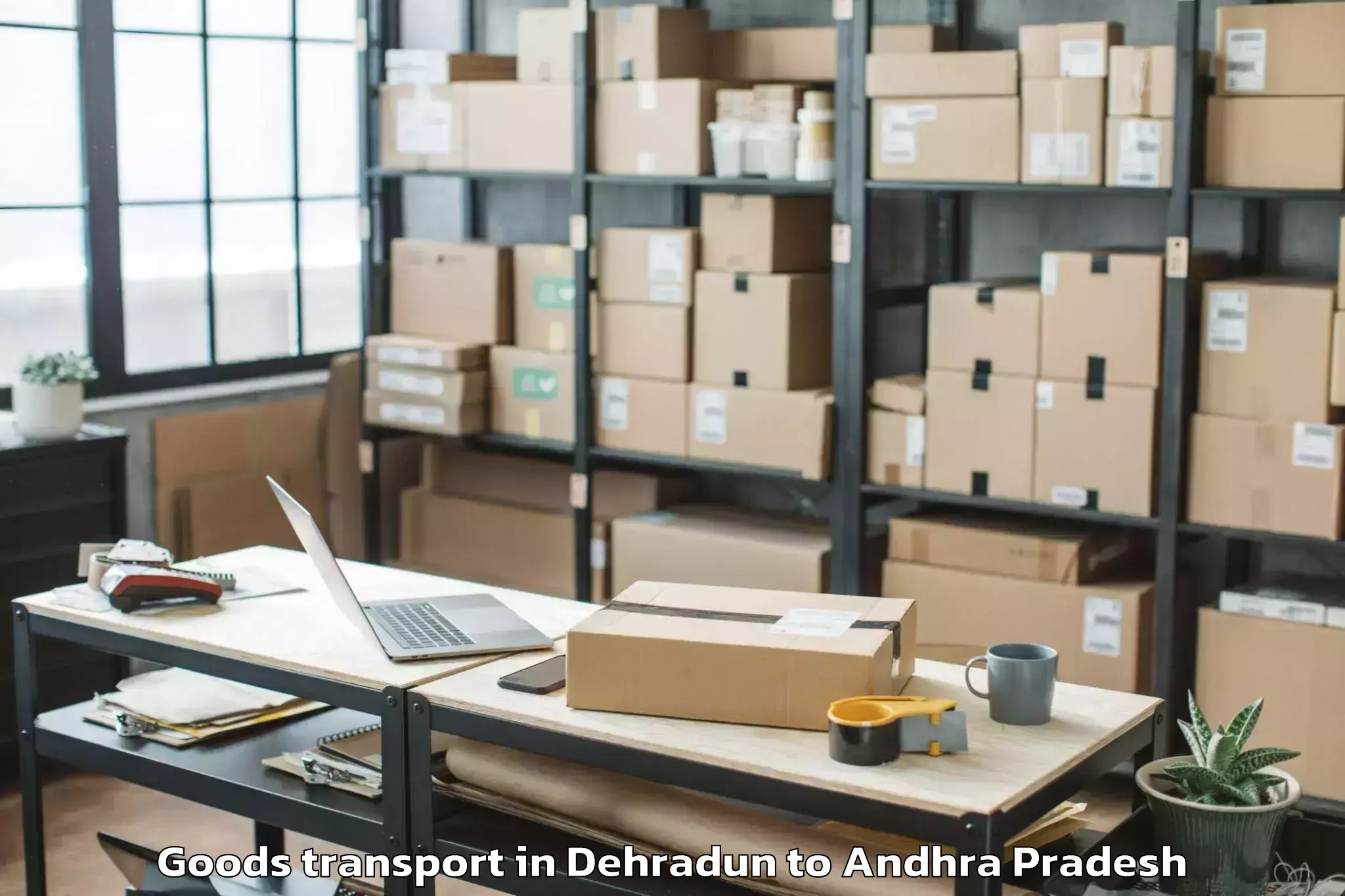 Quality Dehradun to Rompicharla Goods Transport